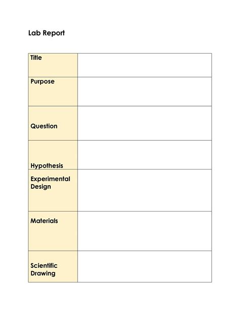 lab report template word free download
